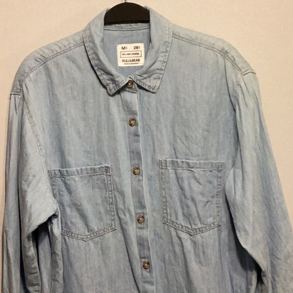 Pull & Bear denim shirt dress size medium - Picture 2 of 7